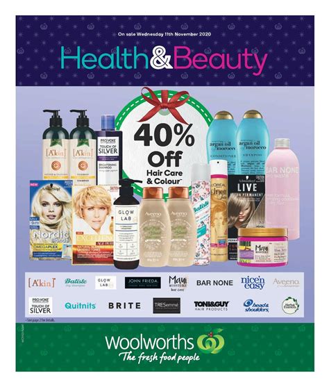 woolworths beauty products.